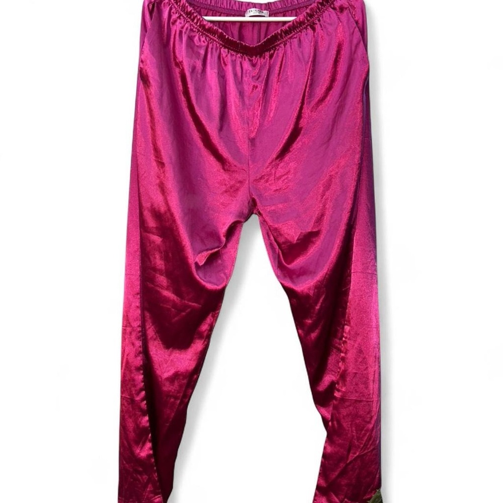 Vibrant Pink Satin Pajama Pants